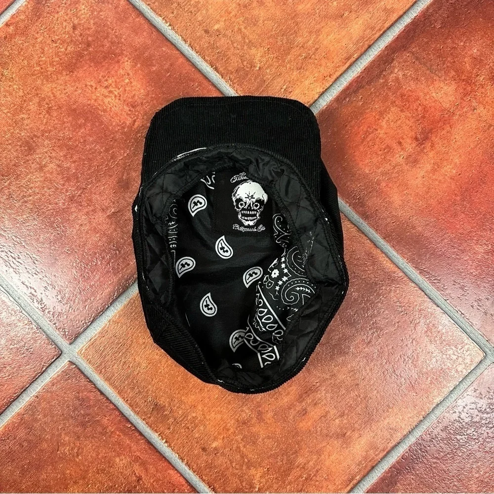 Marc Vachon Smoking Skull Newsboy Hat